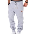 thumbnail image 1 of Summer savings！Mens Work Pants Men's Solid Color Straight Leg Lace-Up Drawstring Casual Sweatpants Gray L, 1 of 7