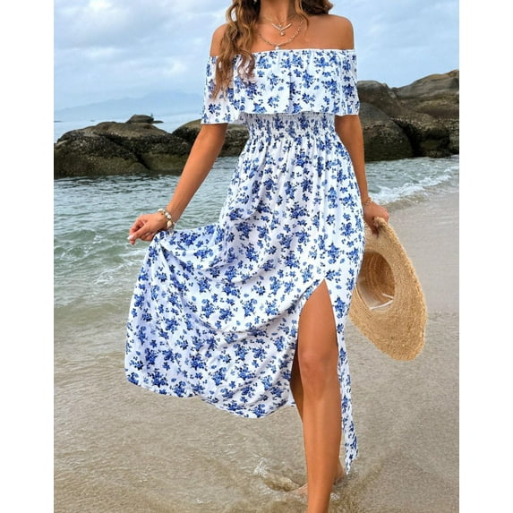 Summer sexy slim-fitting printed one-shoulder dress
