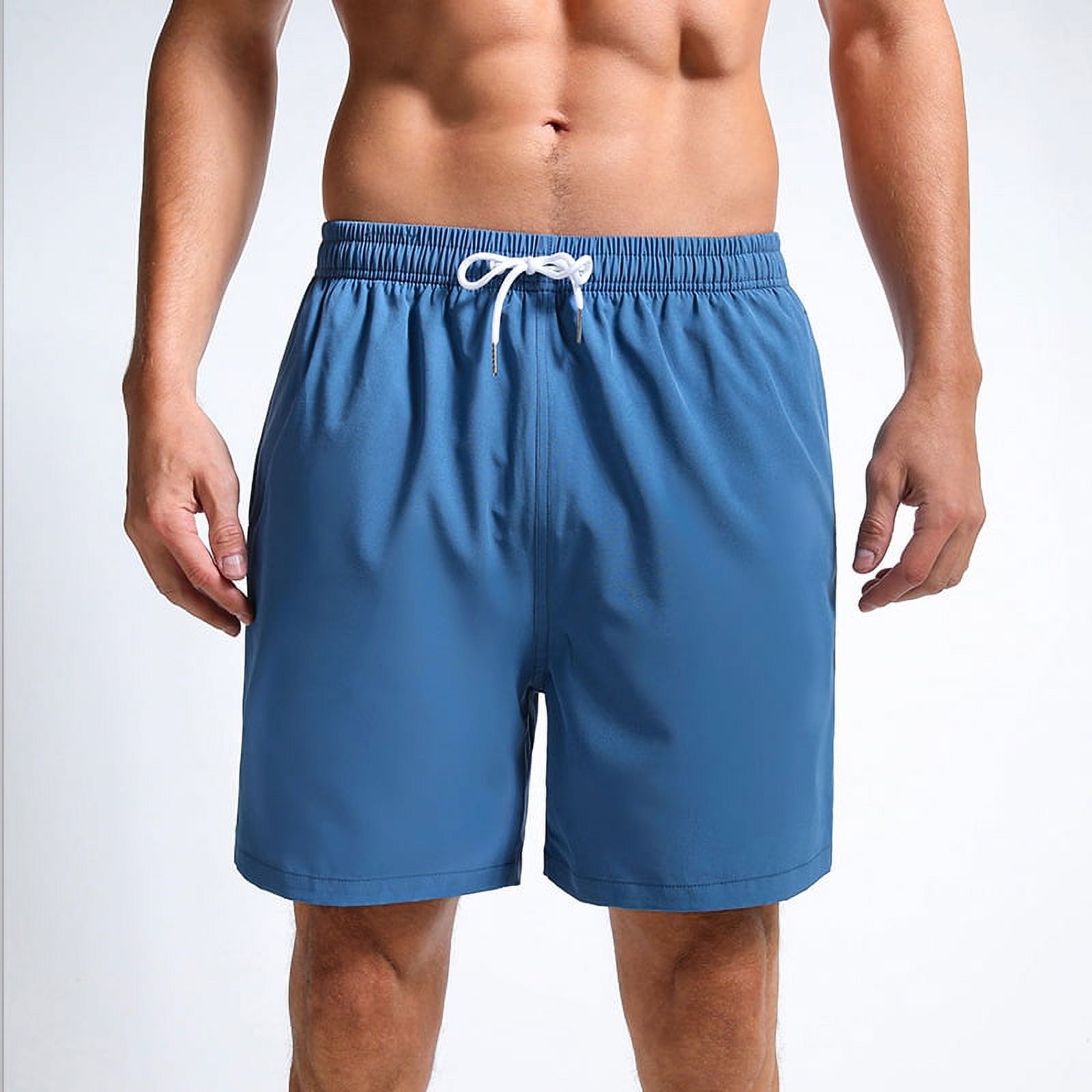 Summer solid color beach pants men