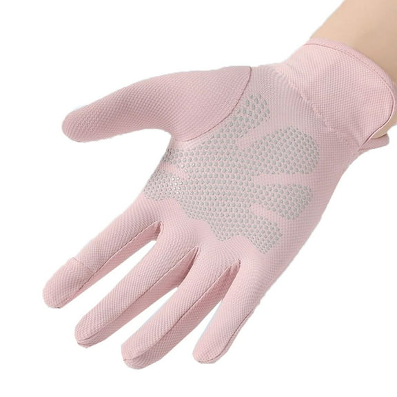Summer sun protection cycling and driving gloves, thin design for women, outdoor, touch screen, breathable, all finger anti slip