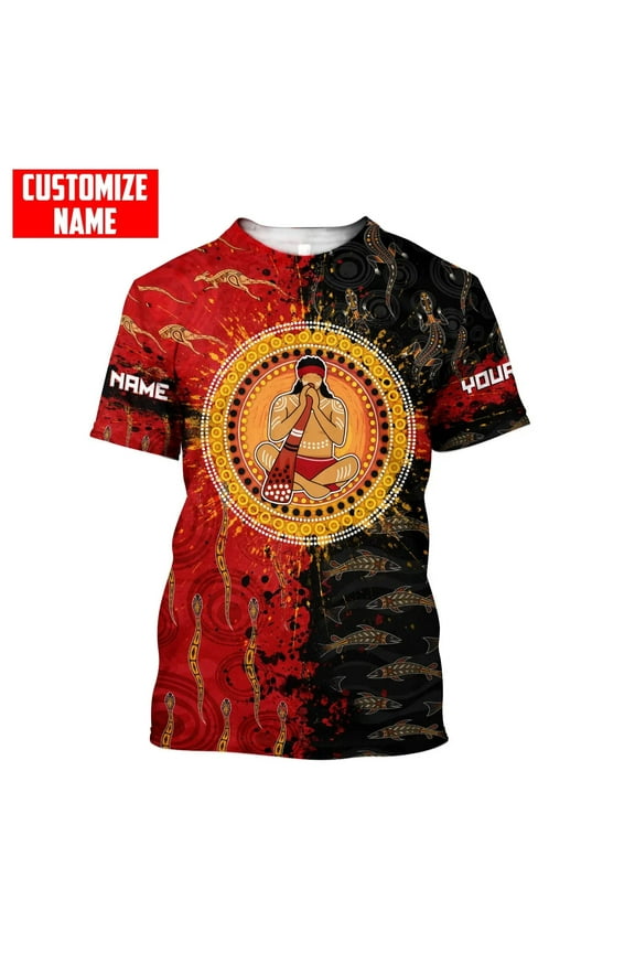 Summer t shirt 3D Printed Personalized Aboriginal Man Playing The Didgeridoo T-Shirt Street Trend Wild Unisex Tee shirt TTD08