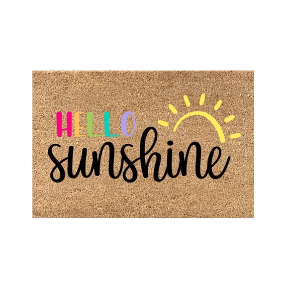 Summer theme Doormat, Non-Slip Indoor Outdoor Entrance Rug, Low-Profile Floral Floor Mat