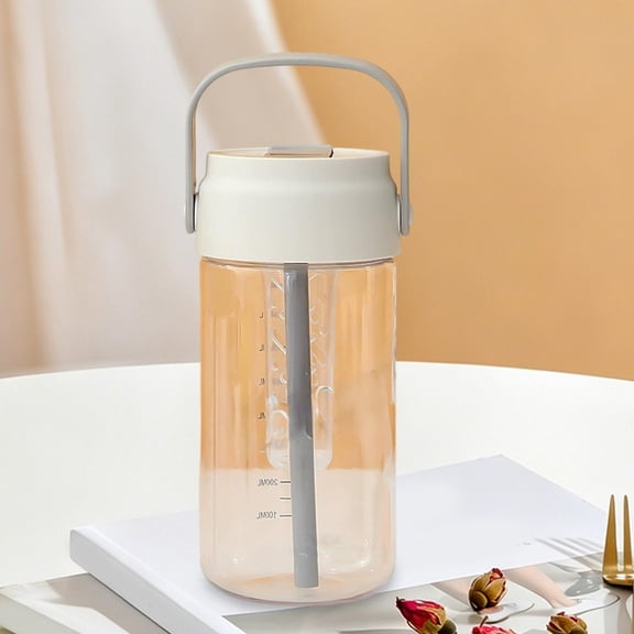 Summer-themed Straw Cup 800ml ShatterProof Water Bottle Stylish Portable Large-Capacity Cute Floral Tea Cup For Students