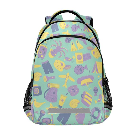 Summer travel pattern design Backpack Bookbag Laptop Purse Casual Daypack for Teen Women Men College Travel