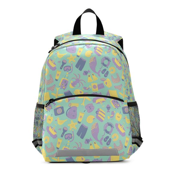 Summer travel pattern design Student Laptop Backpack For Middle Teen Bookbag Travel Daypack