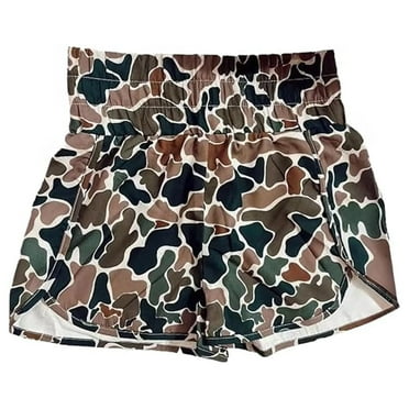 Summer women's camouflage shorts Y2K high waist quick-drying shorts(M)