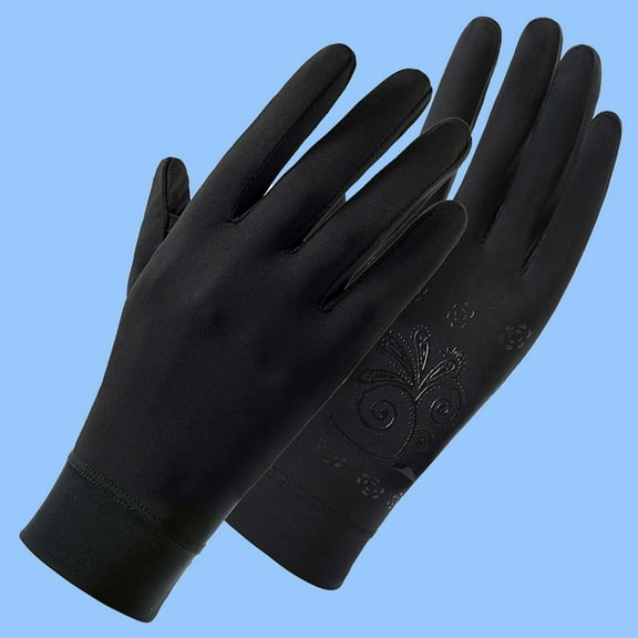 Summer women's sun protection gloves, women's summer thin short style, ice silk cool feeling, outdoor sun protection, breathable