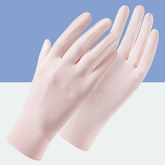 Summer women's sun protection gloves, women's summer thin short style, ice silk cool feeling, outdoor sun protection, breathable