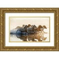 thumbnail image 1 of Summer2016 14x10 Gold Ornate Wood Framed with Double Matting Museum Art Print Titled - Horses, 1 of 4