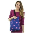 thumbnail image 1 of SummerTies Elephant Tote Bag 16 - Pink on Navy, 1 of 1