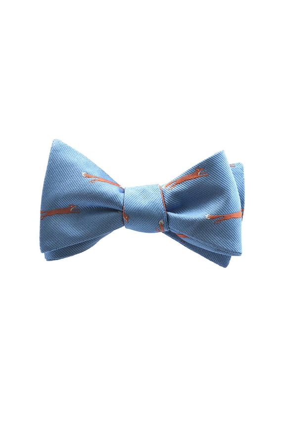 Fox Bow Tie - Blue, Woven Silk, Adult Tie Yourself Bow Tie