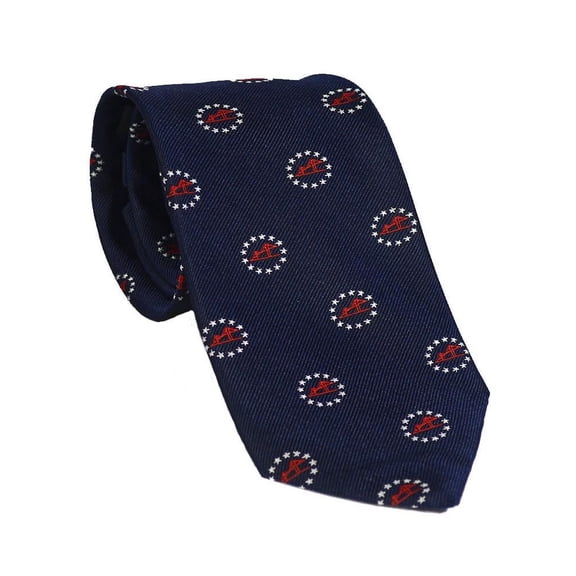 SummerTies Newport Bridge 4th of July Necktie Navy Woven Silk Kids Length