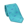 thumbnail image 1 of SummerTies Shark Necktie - Blue on Aqua, Woven Silk, Kids Length, 1 of 1