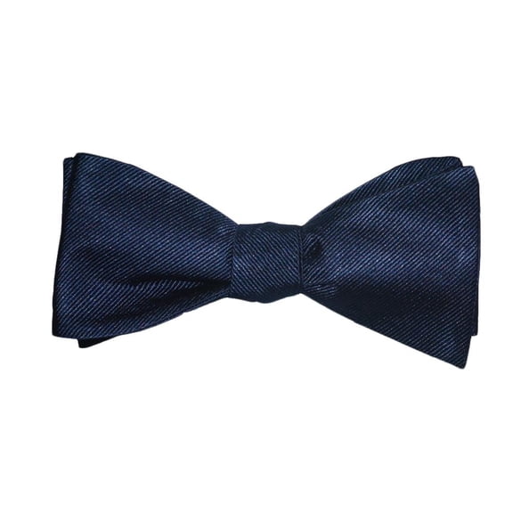 SummerTies Solid Color Bow Tie - Navy, Woven Silk, Adult Tie Yourself Bow Tie