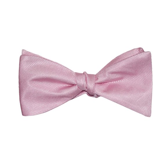 SummerTies Solid Color Bow Tie - Pink, Woven Silk, Adult Tie Yourself Bow Tie