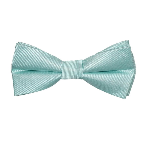 SummerTies Solid Color Kids Bow Tie - Light Green, Woven Silk, Pre-Tied Kids Bow Tie