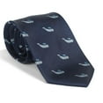thumbnail image 1 of SummerTies Sperm Whale Necktie - Navy, Woven Silk, Kids Length, 1 of 2
