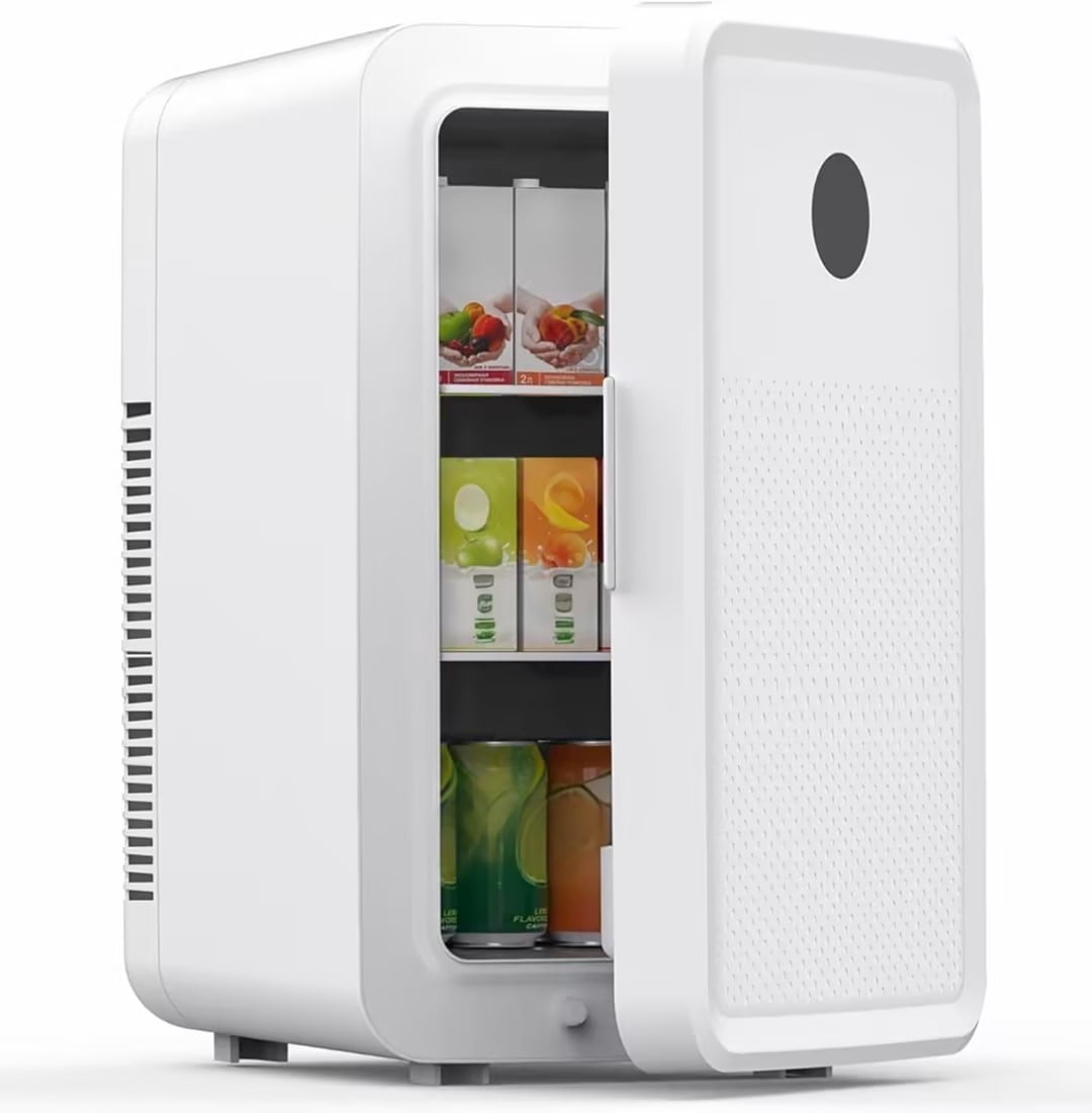 Summercome 12L/22L Mini Fridge for Bedroom, Personal Small Refrigerator for Skin Care, Cosmetics, 110V/12V Portable Refrigerator Cooler & Warmer for Drinks, Food, Beauty, Makeup, Dorm, Car, Office
