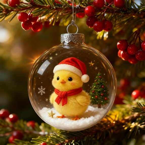 Summercome 2025 Animals Cute Puppy Collection Crystal Glass Ornament - Personalized Christmas Cats Ornaments, Handcrafted Animals Christmas Tree Ornaments, Clear Plastic Xmas Balls