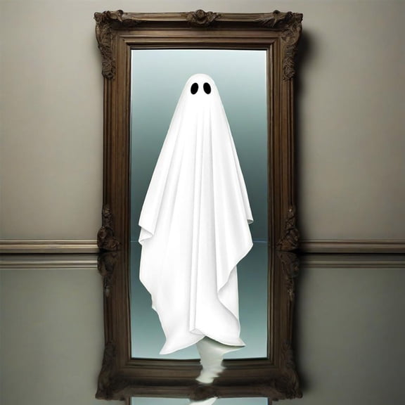 Summercome 2025 Halloween Hologram Ghost Mirror, Spooky Scary Ghosts for Halloween Decor Indoor, Halloween Room Decor, Hallowmas Party Supplies