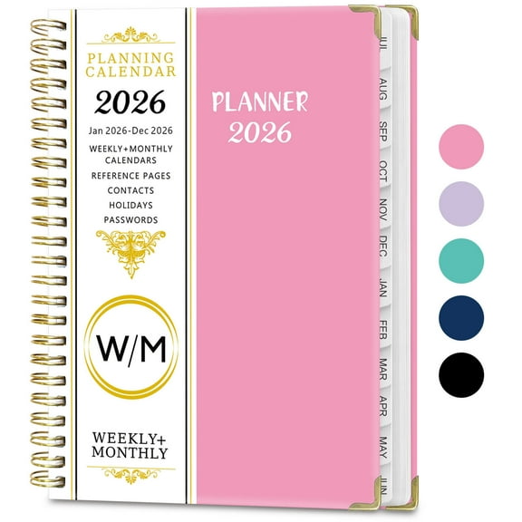Summercome 2026 Appointment Book - January - December 2026, Appointment Planner with Weekly & Monthly Spread, 8.5'' x 6.2'', 15 Minute Increments, 2026 Daily Planner with Pockets, Tabs, Soft Cover