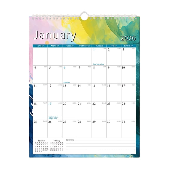 Summercome 2026 Wall Calendar, Tempomind Calendar 2026, 18 Month Wall Calendar January 2026 to June 2027, 14" x 11" Aesthetic Hanging Calendar for Home Office School, Floral