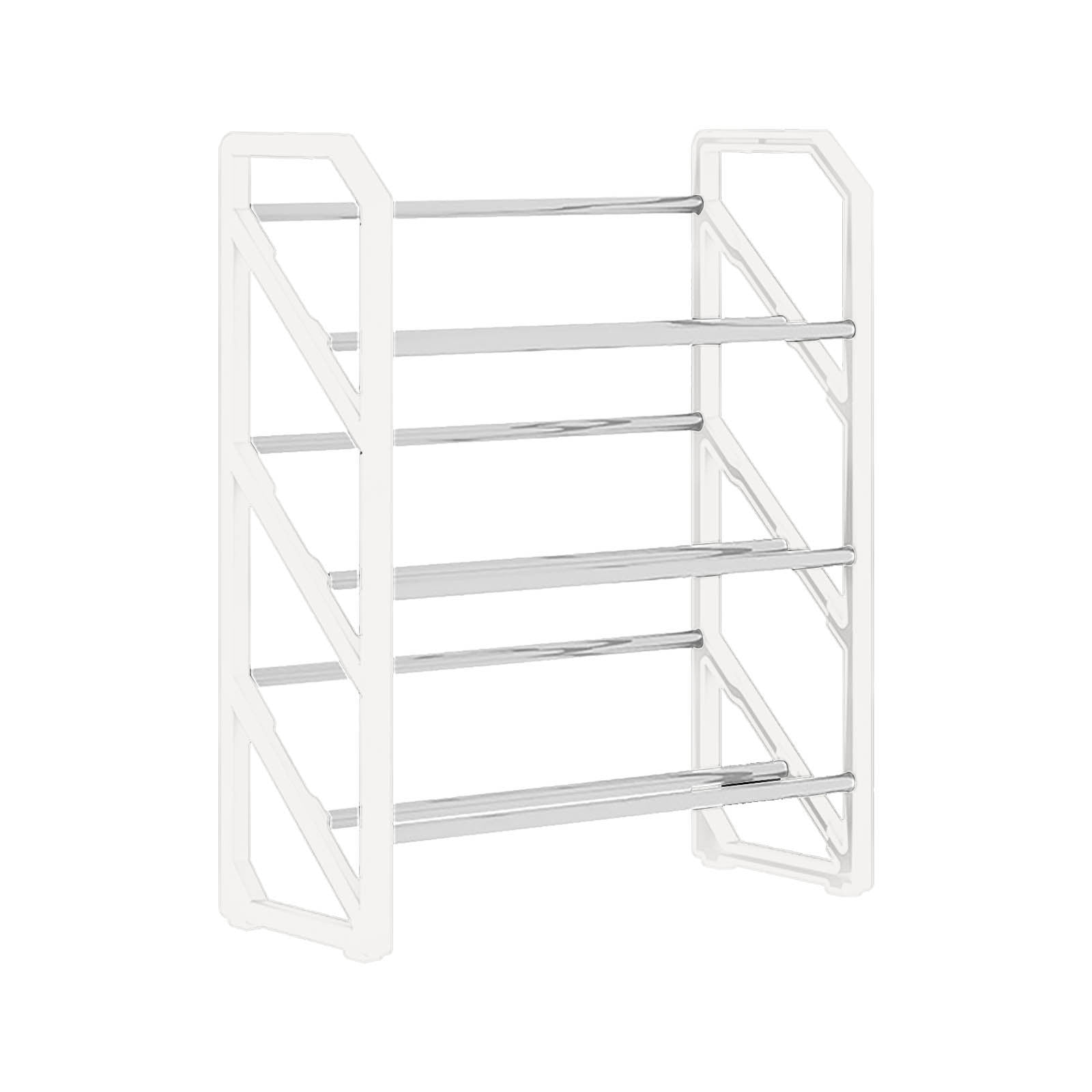 Summercome 3-Tier Shoe Rack Storage, Stainless Steel Shoe Organizer ...