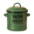 thumbnail image 1 of Summercome 42OZ Bacon Grease Container with Strainer - Large Enamel Grease Saver, Functional Farmhouse Stainless Steel Bacon Oil Keeper for Kitchen Storage, Dishwasher Safe - Green, 1 of 7