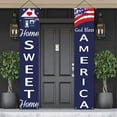 thumbnail image 1 of Summercome 4th of July Decorations Outdoor, Hanging American Flag Banners, Stars and Stripes Porch Sign, Patriotic Memorial Day Decor, Party Supplies for Independence Day Memorial Day (2 Pcs), 1 of 8