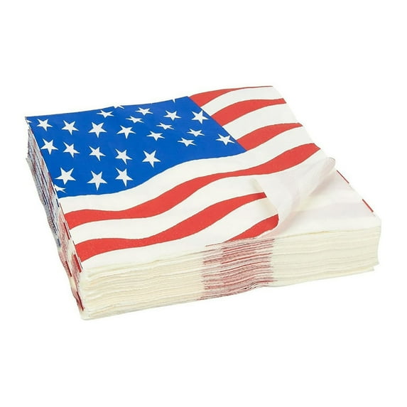 Summercome 4th of July Tableware Set, American Flag Tableware Set, 24 Pcs Patriotic Disposable Napkins, Ideal for Independence Memorial Veterans Day Party Decorations, Patriotic Party Supplies