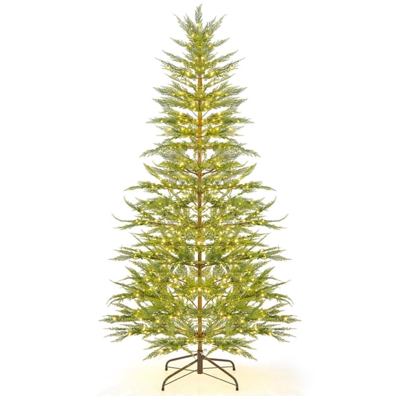 Summercome 5' Pre-Lit Green Artificial Cypress Christmas Tree with 100 Warm White Twinkle LED Lights