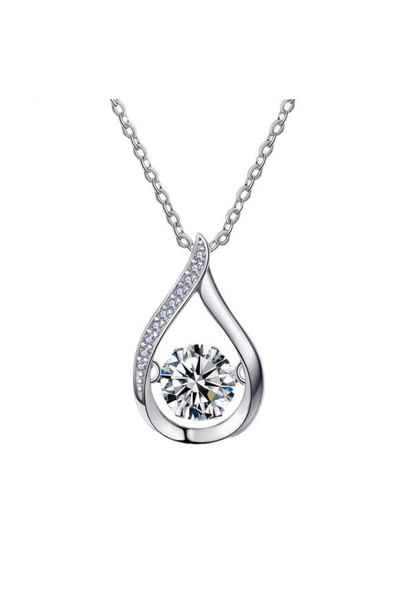 Summercome 925 Sterling Silver Heart Necklaces for Women, Crystal Rhinestone Pendant Sparkly Jewerly Birthday Wedding Gifts