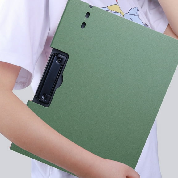 Summercome A4 Foldover Clipboard, Foldable Clipboards File Folder, Flip Writing Pad, Profile Clips PVC Foldable Hardback Clip Boards Form Organizer, Business Office School Hospital Supplies, Green