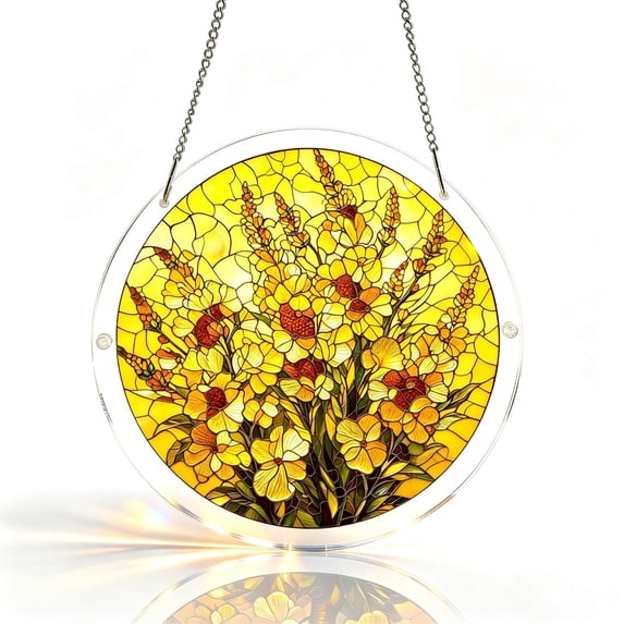 Summercome Acrylic Puzzles Suncatcher, 7.4 Inch Sun Catcher Acrylic Puzzles, Window Hanging Home Garden Decoration for Women Men Mom Birthday Gift (H)