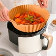 thumbnail image 1 of Summercome Air Fryer Silicone Liners, for 5 QT or Bigger Air Fryers, Round Non-Stick Reusable Air Fryer Liners, Silicone Pot Basket Bowl Liner Baking Tray Air Fryer Accessories (Coffee, Round), 1 of 9