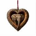 thumbnail image 1 of Summercome Animal Christmas Ornament, Heart-Shape Forest Christmas Ornaments, 2D Forest Animal Decoration, Hanging Woodland Pendant for Xmas Tree, Hanging Ornament Home Party Decor, Elephant, 1 of 6