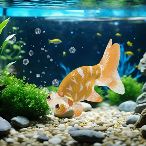 Summercome Artificial Fake Goldfish, Artificial Aquarium Fake Fish for Pond Swimming Plastic Fish Realistic Moving Yellow Red Goldfish Floating Goldfish Decoration, Style 05