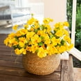 thumbnail image 1 of Summercome Artificial Hibiscus Flowers 19" Faux Impatiens Outdoor Planters Yellow Artificial Tropical Flowers Realistic UV Resistant Silk Flowers for Outside Front Porch Spring Summer Decor, 1 of 7