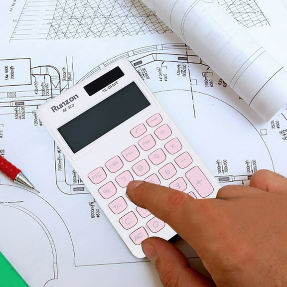 Summercome Basic Standard Calculators, Small Digital Desktop Calculator with 8-Digit LCD Display, Battery Solar Power Smart Calculator Pocket Size for Kids for Home School (White-Pink)