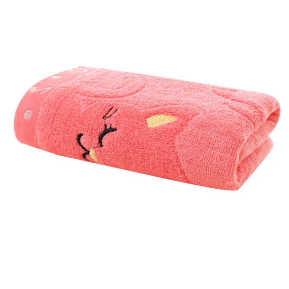 Summercome Bath Towel, Cute Kitten Musical Note Soft Luxury Decorative Towels, Light Weight Quick Dry Super Absorbent, Multipurpose for Bathroom Hotel Gym Spa and Beach, 9.8 x 19.6 Inches (Pink)