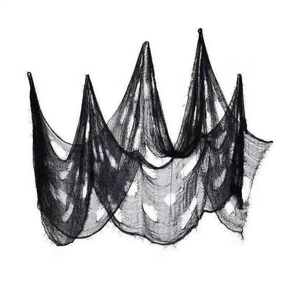 Summercome Black Halloween Creepy Cloth (30 x 70 Inch), Halloween Gauze, Creepy Gauze for House, Outdoor, Yard and Halloween Decoration Indoor