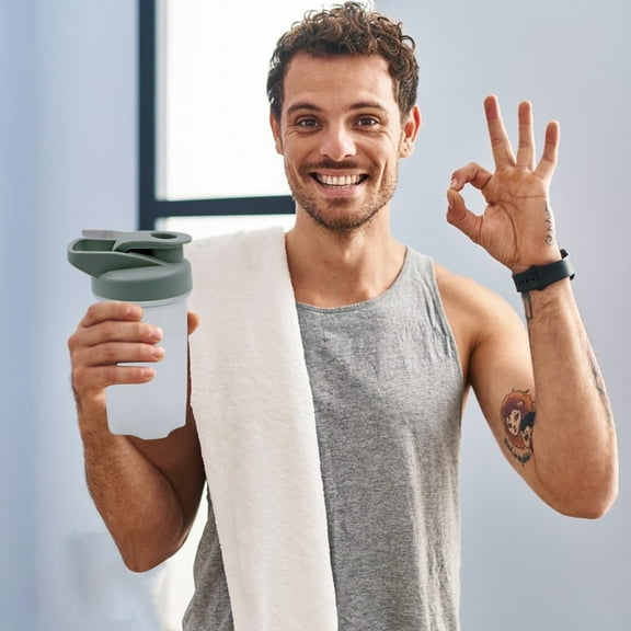 Summercome Blender Bottle, Small Shaker Bottle for Protein Powder, Shaker Cups with Ball Blender Whisk, Perfect for Protein Shakes and Pre Workout Travel To Go, 10oz/300ml BPA Free, Gray