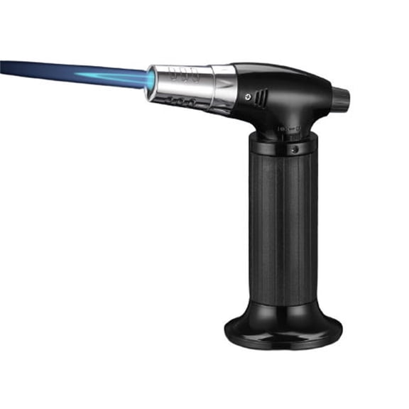 Summercome Butane Torch, Kitchen Cooking Torch with Safety Lock & Adjustable Flame, Turbine Jet Flame Torch Lighter for Cooking, BBQ, Baking (Fluid Not Included) (Black)