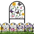 thumbnail image 1 of Summercome Butterfly Decorative Garden Fence, 16.5''H x 11.8''W Animal Barrier Border Butterfly Flower Design Metal Arch Garden Fence Border for Spring Outdoor Patio Yard Landscape Decoration, 1 of 6