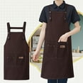 thumbnail image 1 of Summercome Chef Apron for Men Women Canvas Aprons with 2 Pockets Cross Back Resistant Work Apron for Cooking, Coffee, 1 of 6