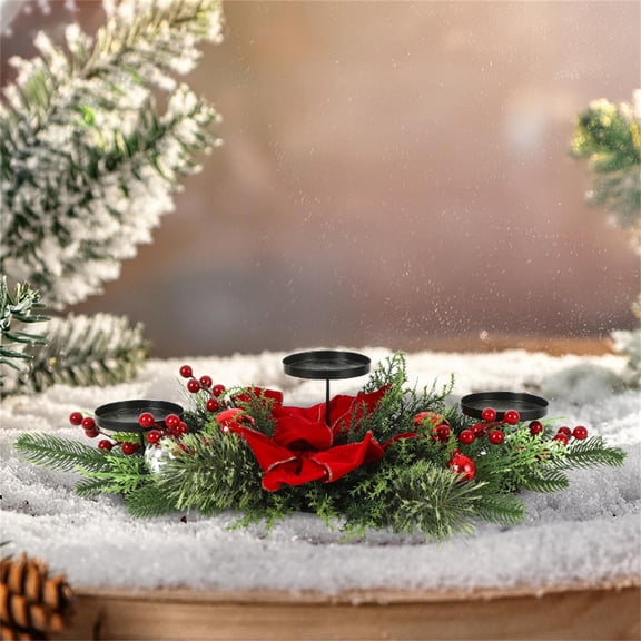 Summercome Christmas Table Centerpieces Decorations, 23.6 Inch Designed with Flocked Pine Needles, Frosted Pine Cones for Dining Table Mantel