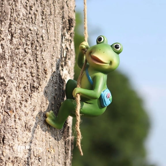 Summercome Climbing Frog Ornaments, Hanging Frog Garden Statue Figurine Decoration for Indoor Outdoor Home Garden Decor