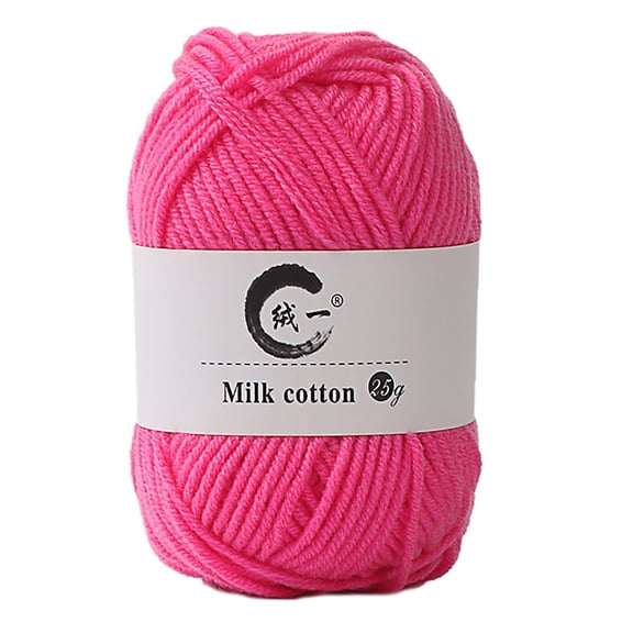 Summercome Colorful Cotton Yarn, Matte Finish, 25g/60m Skein – Soft Yarn for Knitting & Crochet, Non-Splitting, Ideal for Hand Knitting, Hot Pink