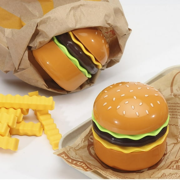 Summercome Cute Desk Lamp for Kids, Hamburger Desk Lamps with Pencil Sharpener, Flexible Gooseneck Dimmable, Nursery Night Lights Desk Accessories, Room Decor for Boys Girls Gifts