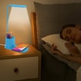 thumbnail image 1 of Summercome Desk Lamp for Home Bedroom, 3 Brightness Level Dimmable, LED Desk Lamp Wireless Charger with Pen Holder, Eye-Caring Table Lamps 3 Color, Flexible Touch Control Kids Night Light, Blue, 1 of 9